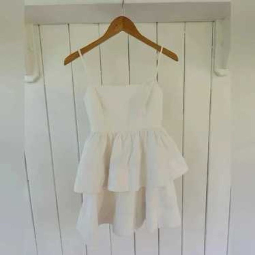 Abbeline Cream Ruffle Mini Dress